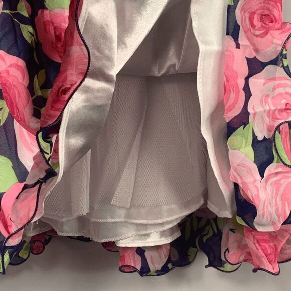 American Princess Layered Rose Print Dress Size 2T - Picture 5 of 7